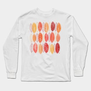 Fall Warm Leaves Pattern Long Sleeve T-Shirt